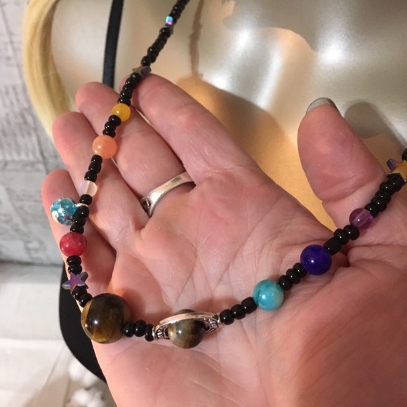Solar System handmade beaded planet necklace - Picture 4 of 6